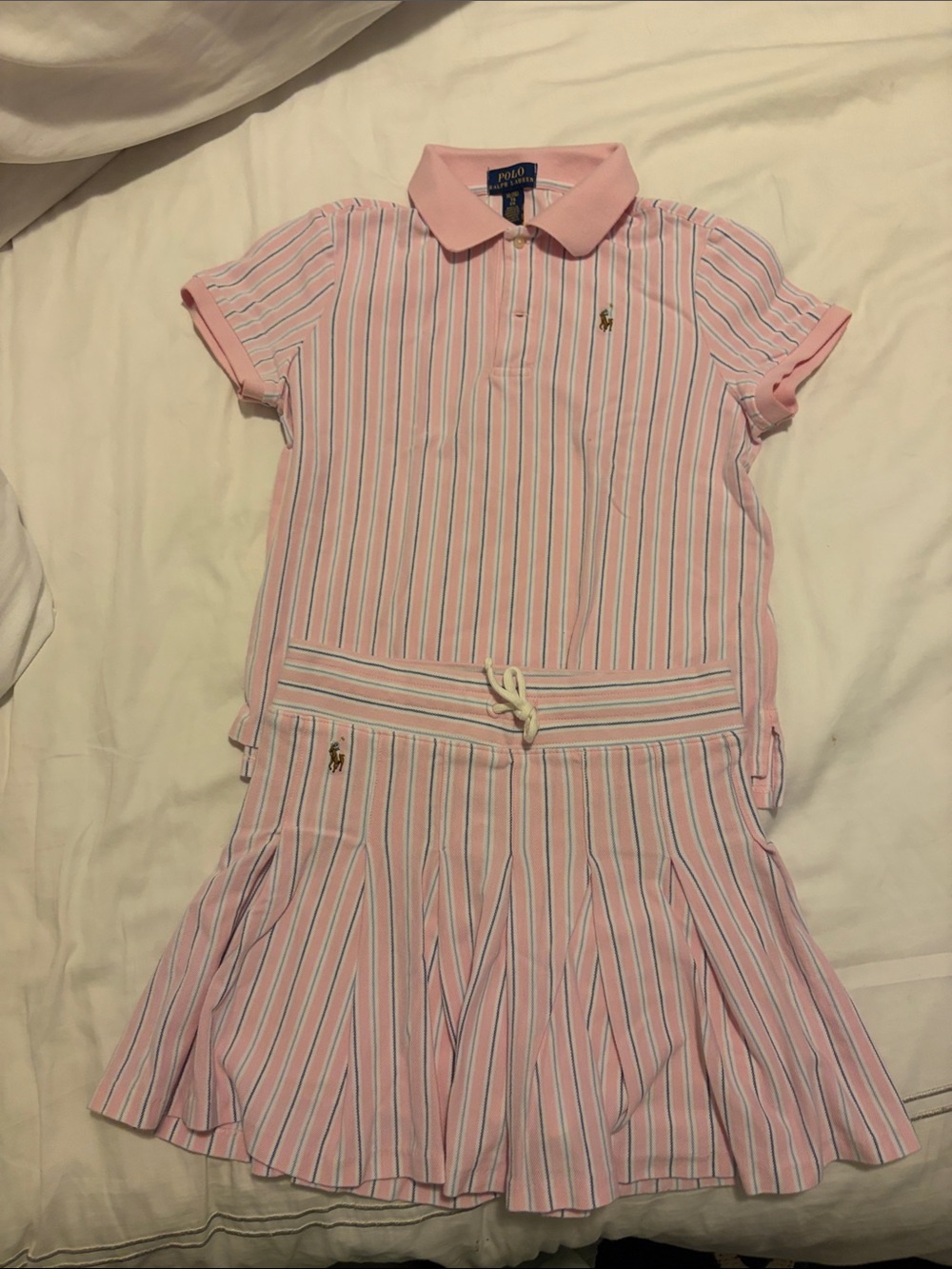 Polo by Ralph Lauren Pink Stripe Polo Dress with Blue & White Accents